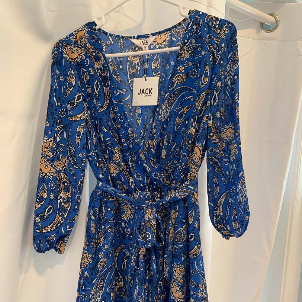 Blue V-Neck Jack by BB Dakota Dress